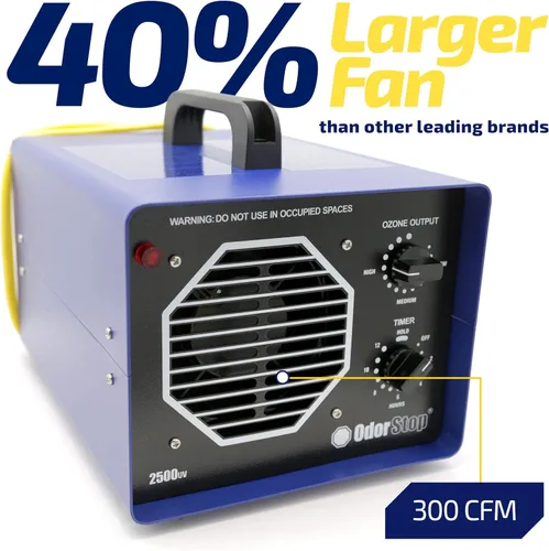 Miniatura 5 de OdorStop OS3500UV Generador de Ozono de grado profesional. 3 placas de ozono con radiación ultravioleta (UV).
