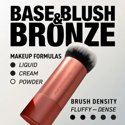 Miniatura 2 de Real Techniques, brocha de maquillaje Bubble Blending, brocha multiusos para base para productos líquidos, crema y polvo, cabeza de cepillo redonda