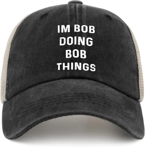 Miniatura 33 de Im Bob Doing Bob Things - Sombrero de camionero para hombre, sombrero de malla vintage para verano Azul Marino-06