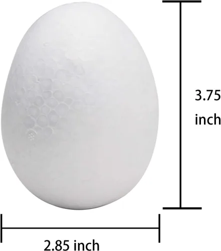 Miniatura 2 de Crafare Huevos de espuma blancos de 3.75 pulgadas suaves para primavera, Pascua, Navidad, vacaciones, manualidades, adornos, manualidades