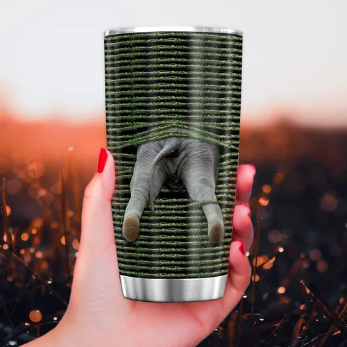 Miniatura 3 de TERAVEX Vaso de elefante 3D con tapa de 20 onzas, regalo ideal para los amantes de los elefantes