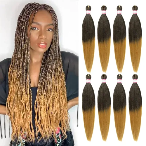 Miniatura 6 de Extensiones de cabello para trenzar preestiradas, color negro, 12 pulgadas, 8 paquetes de cabello natural para trenzar, fácil trenza, ajuste de agua