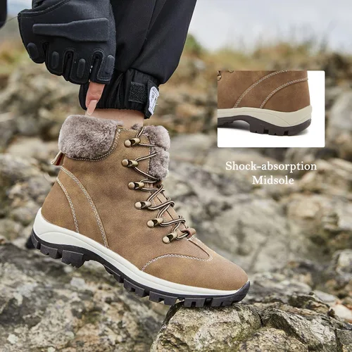 Miniatura 4 de Botas impermeables para el trabajo de senderismo para mujer botas tácticas de senderismo para la nieve de invierno botas de senderismo