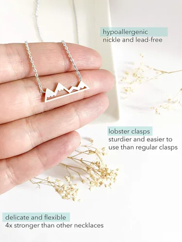 Miniatura 3 de Altitude Boutique Collar de montaña nevada para mujeres amantes de la naturaleza, esquiadores, excursionistas campistas (oro, plata, oro rosa)