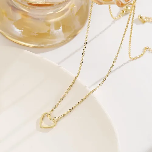 Miniatura 4 de Collner Collar con colgante de corazón de oro de 14 quilates para mujer, delicado collar de estrella, gargantilla de mal de ojo, collar bohemio