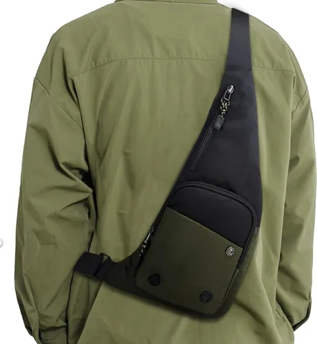 Peicees Bolso bandolera para hombres y mujeres, mochila con correa y bolsillos, bolsa de pecho para correr, senderismo, camping, ejercicio al aire