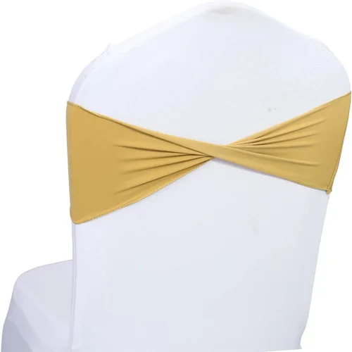 Miniatura 13 de MDS Paquete de 100 bandas de elastano para silla, bandas lisas sin hebilla, reutilizables, elásticas, para decoración de bodas, recepciones, Azul
