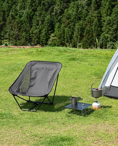Miniatura 10 de iClimb - Silla plegable de camping ultraligera y compacta con bolsillo lateral y bolsa de transporte (Negro)
