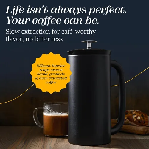 Miniatura 7 de ESPRO P7 - Cafetera de prensa francesa de acero inoxidable 304 - Cafetera de prensa francesa con microfiltro patentado de doble pared y aislante