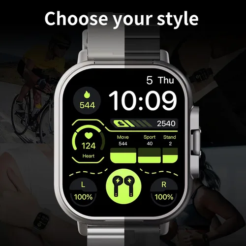 Miniatura 2 de Bewinner Reloj inteligente con auriculares, auriculares Bluetooth 2 en 1 y reloj inteligente, reloj de fitness con pantalla táctil HD de 2 pulgadas