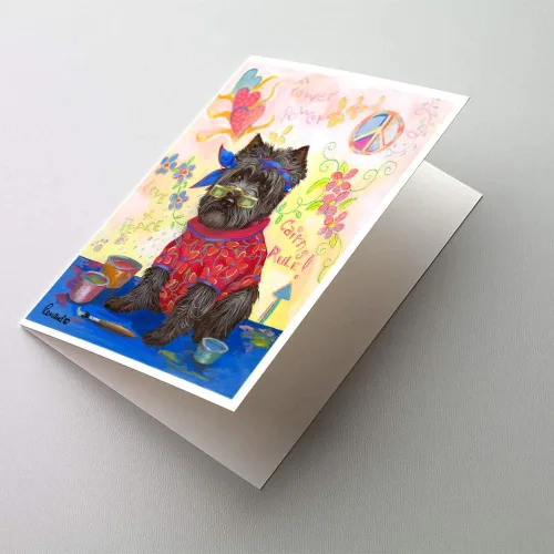Miniatura 242 de Caroline's Treasures PPP3013GCA7P - Tarjetas de felicitación y sobres para mascotas de Basset Hound Teacher, paquete de 8 tarjetas en blanco