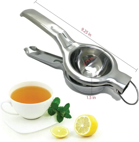 Miniatura 4 de EcoJeannie Exprimidor de limón de alta calidad de acero inoxidable con grado alimenticio #304 de grado alimenticio, anticorrosivo de calidad