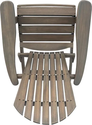 Miniatura 9 de Malibu Folding Adirondack Chair: Acacia Wood Rustic Patio Seating with Slatted Design - Foldable Outdoor Furniture for Garden & Backyard Relaxation