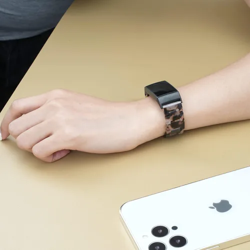 Miniatura 2 de Wongeto Bandas de resina compatibles con Fitbit Charge 4 / Charge 3, accesorio de muñeca de repuesto con hebilla de oro rosa, correas de fitness