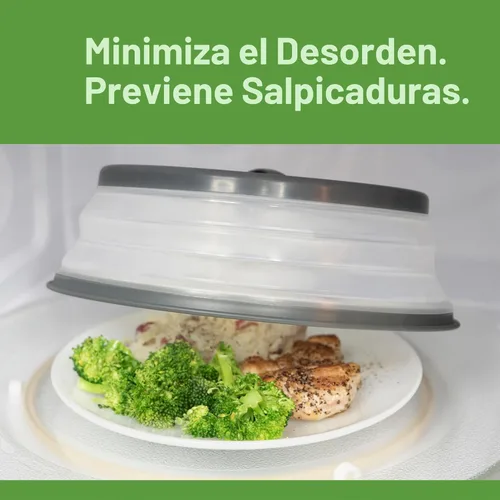 Miniatura 2 de Tovolo Cubierta de salpicaduras para microondas para alimentos, mediana (carbón) - Tapa protectora de salpicaduras de silicona plegable y ventilada