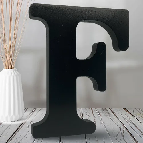 Miniatura 33 de AOCEAN Letras de madera negra de 8 pulgadas Letras de madera sin terminar para decoración de Halloween Letras decorativas de pie Tablero