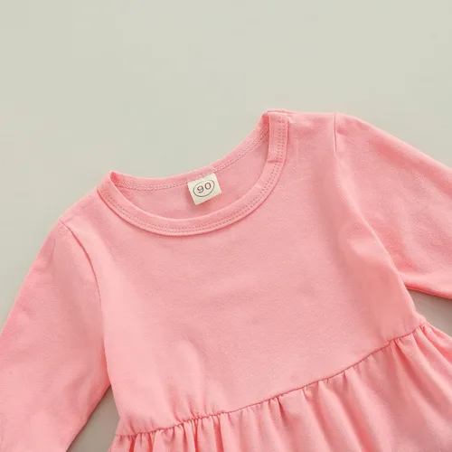 Miniatura 4 de Madjtlqy Conjunto de camiseta con estampado de cabeza de vaca de manga larga y corta para niñas pequeñas y pantalones acampanados
