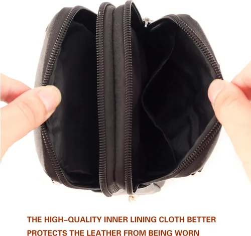 Miniatura 9 de Funda de cuero de alta calidad para teléfono, paquete de cintura unisex para cigarrillos, funda de cinturón con clip vertical, estuche de transporte