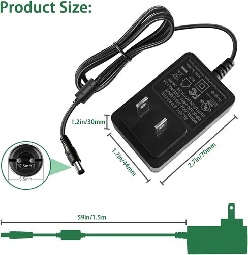 Miniatura 5 de Adaptador de fuente de alimentación de 24 V 1.5 A (36 W máximo) – Convertidor AC/DC clase 2 con 5 puntas para tira LED, CCTV, enrutador, barra