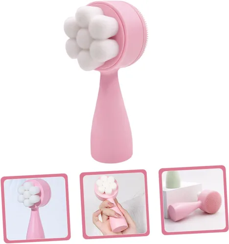 Miniatura 4 de FOMIYES Cepillo facial portátil, limpiador facial de silicona 3D para uso seco y húmedo, cepillo de exfoliación suave, ideal para pieles sensibles