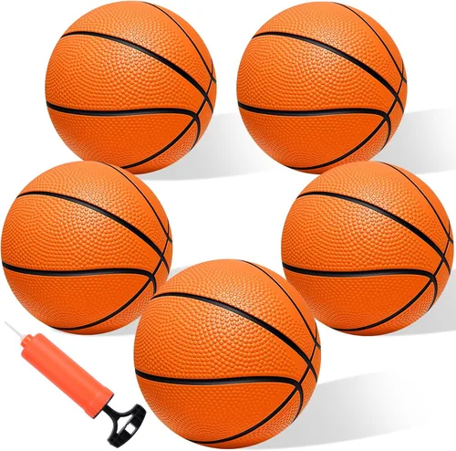 Miniatura 10 de Juego de 5 mini baloncesto de 6 pulgadas, ligero de PVC de 3.16 onzas para niños y niñas, adolescentes, flotante, piscina acuática, baloncesto