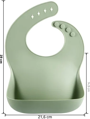 Miniatura 3 de PandaEar Set of 3 Silicone Baby Bibs Waterproof, Soft, Unisex, 10-72 Months Marrón/Azul/Verde