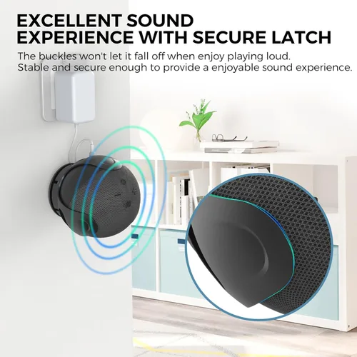 Miniatura 3 de awakentti Soporte de pared 2 en 1 para Echo Dot de 4ª generación, accesorios que ahorran espacio, resistente, colgador de salida para altavoz