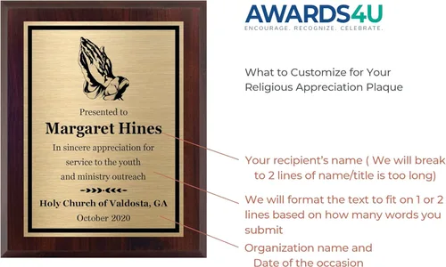 Miniatura 6 de Placa religiosa personalizada de 8 x 10, regalo de reconocimiento o agradecimiento personalizado para pastores, rabinos, ujer, ancianos, diáconos