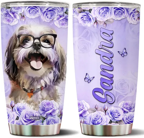 Miniatura 27 de Regalos personalizados de Beagle para mujeres, esposa, hija, mamá, niña, vaso de acero inoxidable aislado de 20 onzas, taza de viaje, taza de café