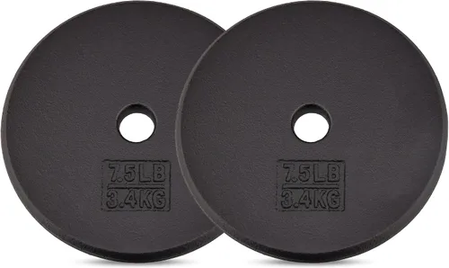 Miniatura 14 de Yes4All Standard Weight Plates, 1-Inch Cast Iron Barbell Weights, Wide Range 5–50 LB, Ideal for Strength Training & Workout Routine, Available in