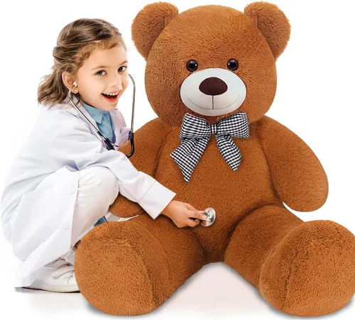 Miniatura 2 de SNOWOLF Oso de peluche gigante de 47 pulgadas, regalo para el Día de la Madre, oso de peluche gigante de 47 pulgadas, lindo oso suave de tamaño real