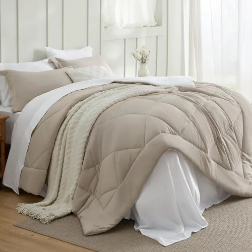 Miniatura 30 de Bedsure Juego de edredón tamaño King – Ropa de cama reversible de 7 piezas verde bosque, juego de cama tamaño King para todas las estaciones, cama