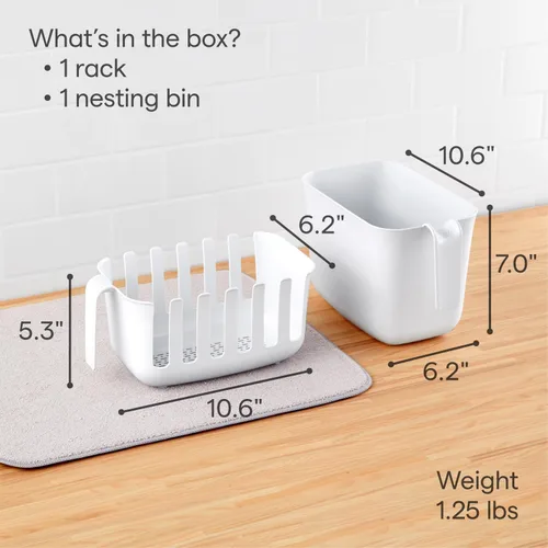 Miniatura 4 de YouCopia Dry&Store - Juego de escurridor y contenedor de bolsas reutilizables, organizador de bolsas de silicona y almacenamiento