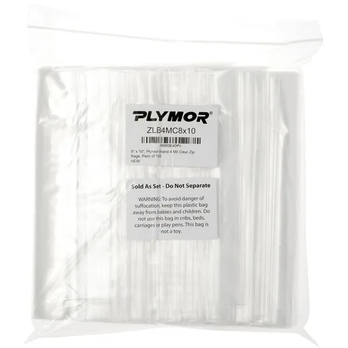 Miniatura 4 de Plymor 8" x 10" (paquete de 100), bolsas de plástico con cierre de cremallera resistente de 4 mil