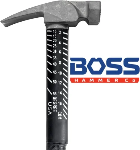 Miniatura 6 de Boss Hammer Martillo de titanio Ti64 de grado de construcción de 10 oz. con mango de fibra de vidrio Tough-Fiber resistente que absorbe los golpes