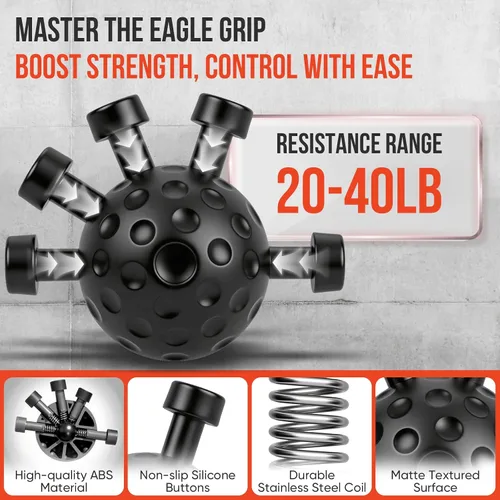 Miniatura 4 de TEAWOO Paquete de 4 unidades de entrenamiento de fuerza de agarre, fortalecedor de antebrazo ajustable, bolas fortalecedoras de agarre de mano