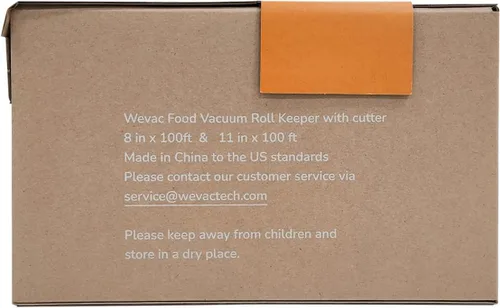Miniatura 8 de Wevac 2 Rollos de Sellado al Vacío para Alimentos de 8''x100' y 11''x100', Rollo Conservador con Cortador, Bolsas Selladoras al Vacío Ideales