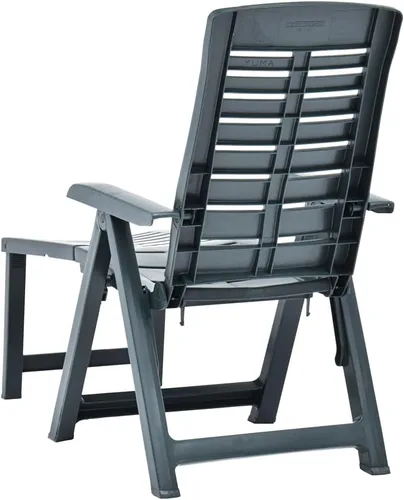 Miniatura 6 de Tumbona plegable de plástico verde, silla de patio para bronceado solar, tumbona portátil para, silla perfecta para piscina/playa/tomar el sol