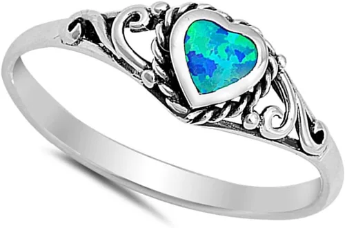 Miniatura 2 de Anillo de promesa de plata de ley con forma de corazón