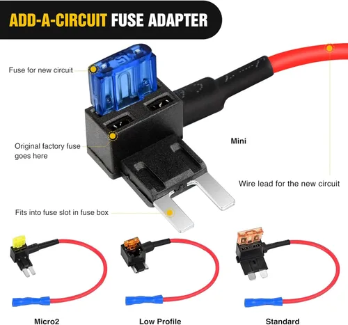 Miniatura 2 de Nilight 24 piezas 12 V Fusible para coche, juego de fusibles de añadir a un circuito, portafusibles estándar Mini Micro2 y fusibles de perfil bajo