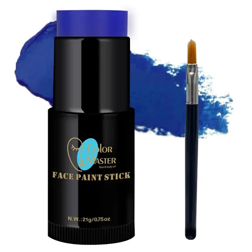 Miniatura 14 de ColorMaster - Pintura en barra negra para rostro y cuerpo, 0.75 onzas, crema retorcida para ojos de béisbol, pintura facial de fútbol, disfraces