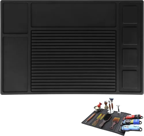 Miniatura 8 de yeesport Tapete organizador de herramientas de peluquería, almohadilla de silicona flexible para herramientas de peluquería, almohadilla magnética