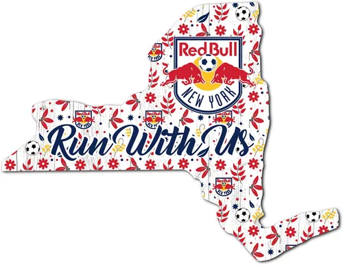 Fan Creations MLS New York Red Bulls - Letrero de estado floral unisex de New York Redbulls, color del equipo, 12 pulgadas