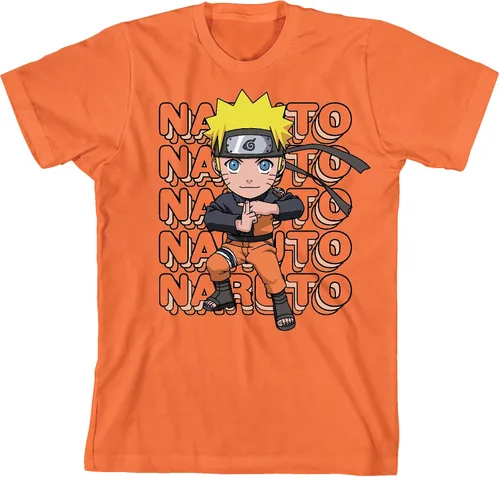Miniatura 3 de Naruto Shippuden Chibi Naruto - Conjunto de camiseta y pantalones cortos para niño, Naranja