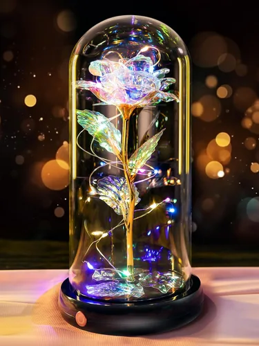 Miniatura 12 de Pusuny Flores para el Día de la Madre, regalos para mamá y mujer, regalo de cumpleaños, rosa de cristal de galaxia eterna, flores de cristal
