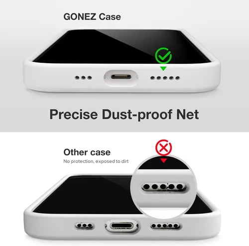 Miniatura 833 de GONEZ Funda de silicona para iPhone 15 Pro Max, compatible con Magsafe, protector de cámara + protector de pantalla, forro de microfibra suave