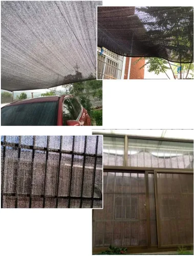 Miniatura 7 de Red de sombra negra con aislamiento térmico para el hogar, balcón, 50% -60% resistente a los rayos UV, tela de malla transpirable, tela de sombra