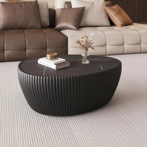 Miniatura 10 de Mesa de centro moderna, mesa de té central circular de 15.75 pulgadas, mesa de cóctel, mesas de centro redondas cilíndricas para sala de estar