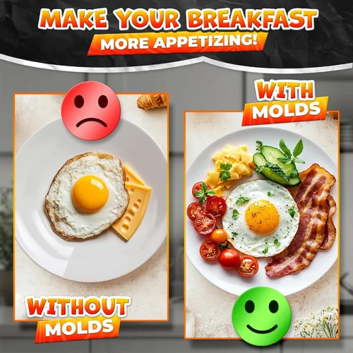 Miniatura 7 de Juego de 5 moldes para panqueques – Moldes de acero inoxidable para panqueques para plancha con formas divertidas, asas plegables – Moldeador