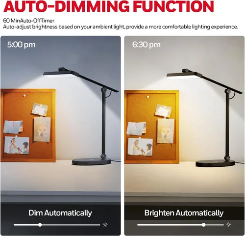 Miniatura 5 de Honeywell Lámpara de escritorio para oficina en casa, H4 Sunturalux Luz de escritorio LED para cuidado de los ojos, lámpara de escritorio regulable